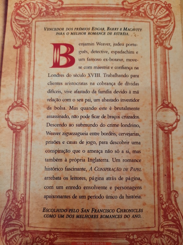 Livro que conta a história da morte de um judeu português em Londresdo sec. XVII, revela uma conspiração que ameaça o fufuro da própria Inglaterra.