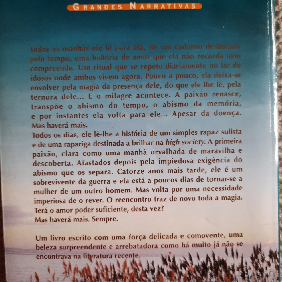 Diariamente um rapaz conta a história do amor a esposa com alzheimer.